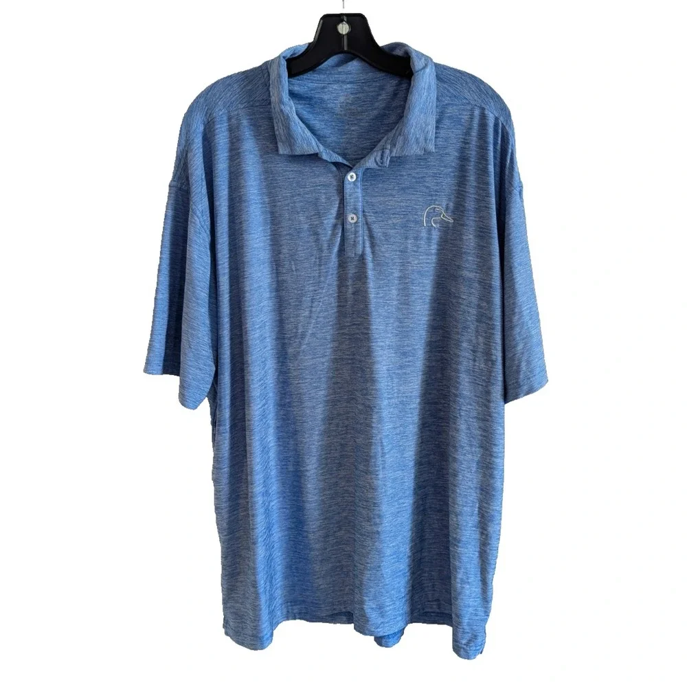 Ducks Unlimited Mens Blue Short Sleeve Golf Polo Shirt XL Hunting‎ Fishing